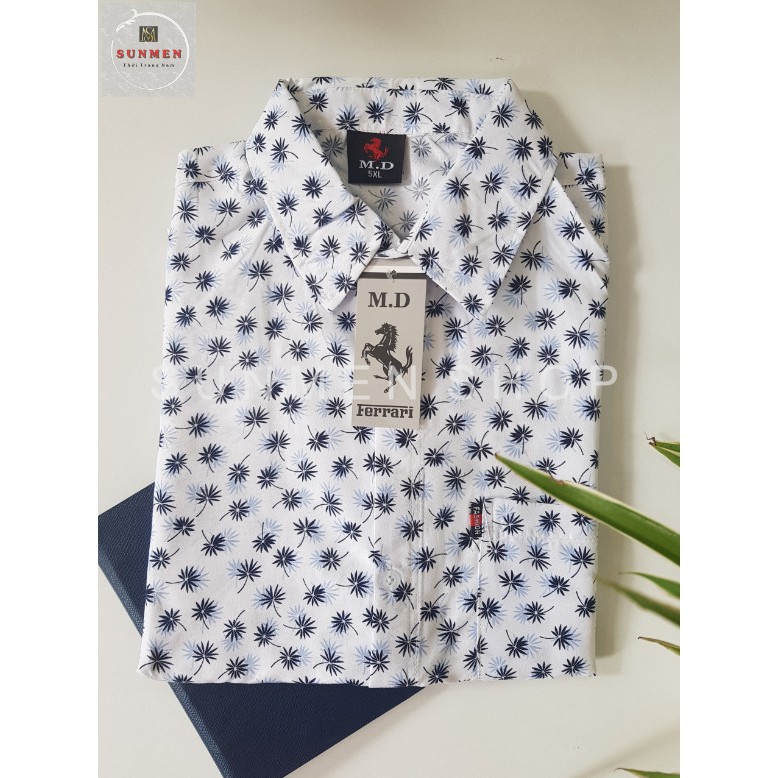 [HCM]Áo Sơ Mi Nam Trung Niên Tay Ngắn Họa Tiết Bông Đẹp SUNMEN ASMTN01 Size Từ 50-85kg
