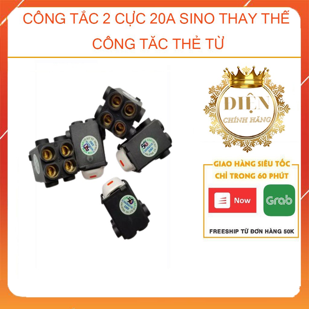 [SINO] CÔNG TẮC 2 CỰC 20A SINO THAY THẾ CÔNG TĂC THẺ TỪ