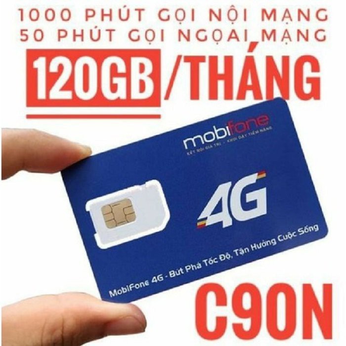 SIM C90N MOBI 90.000 đồng/tháng data 4 GB/ngày 1000 phút gọi MP cho mỗi cuộc gọi < 20 phút và 50 phút gọi liên mạng