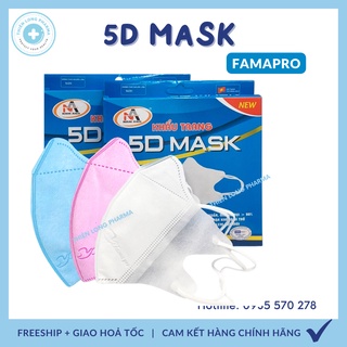 Hộp 10 cái khẩu trang 5d mask famapro quai thun khẩu trang y tế kháng - ảnh sản phẩm 2