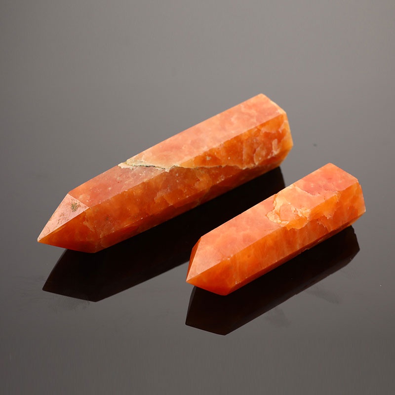 {FCC} 1pc Natural Sunstone Healing Energy Stone Quartz Tower Orange Ornament Reiki{akindofstar1.vn}