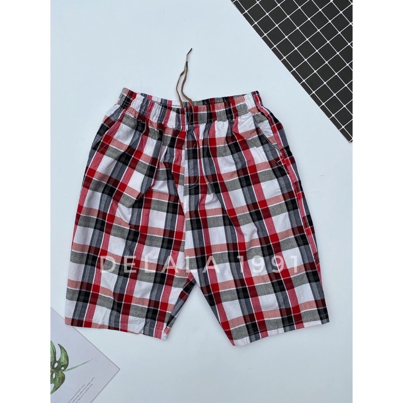 Quần ngố thô nam kẻ sọc cạp chun,đùi ngố