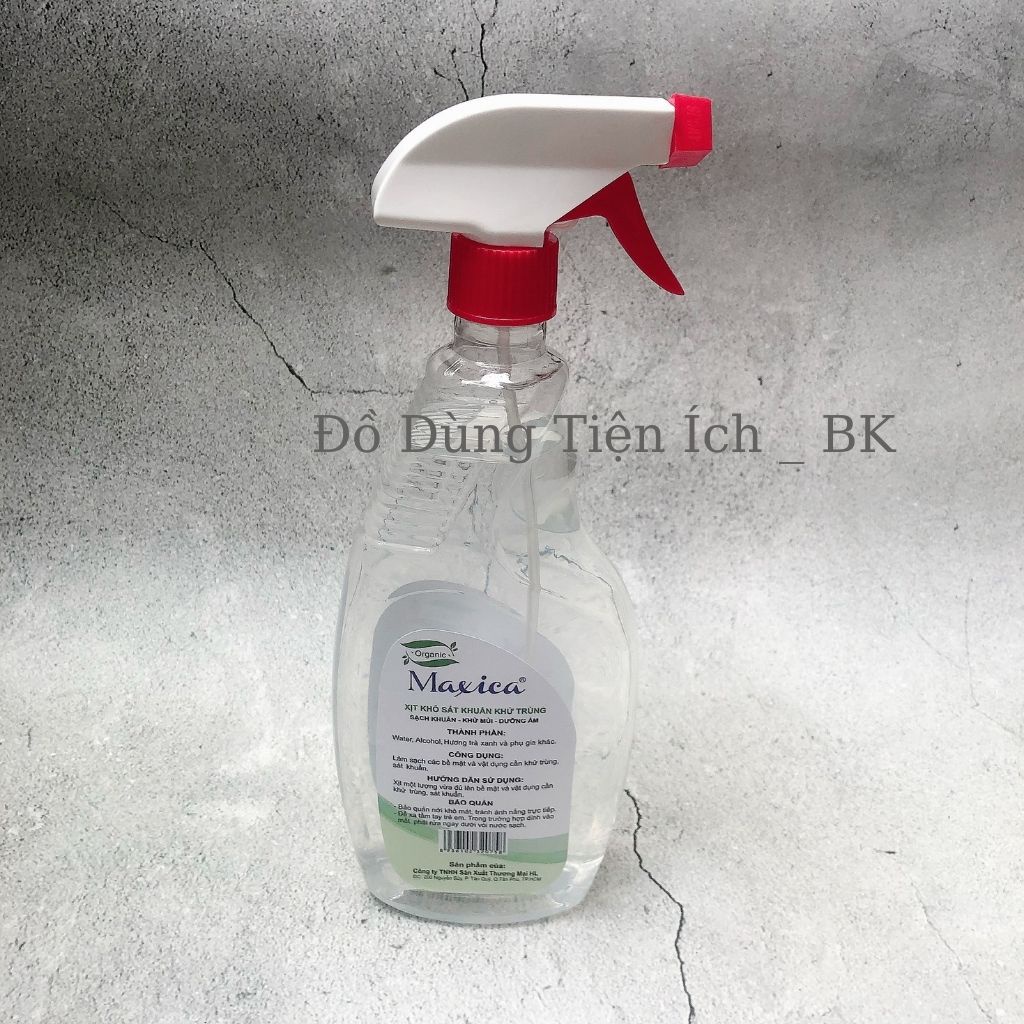 Xịt khuẩn, khử trùng, khử mùi Maxica chai 500ml, sạch khuẩn nhanh trong 5 giây