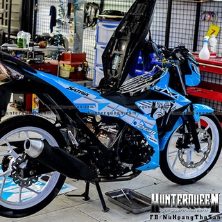 Tem xe Raider FI. King Drag. Xe xanh ngọc