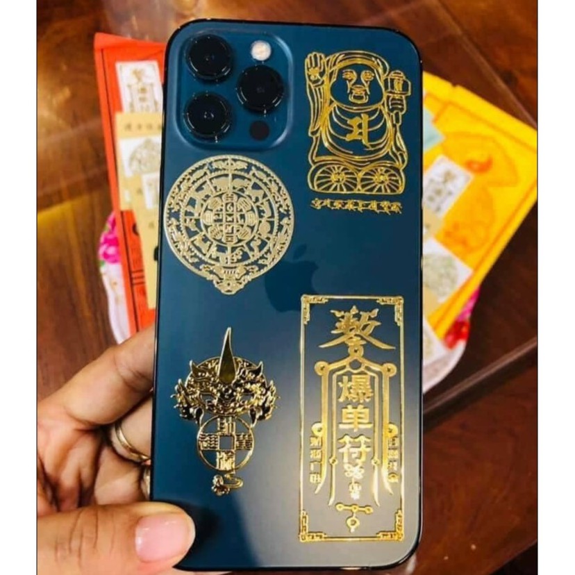 Miếng Dán Điện Thoại Tài Lộc May Mắn Bình An - Hình dán , Linh Phù Dán Điện Thoại
