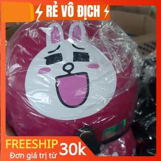 Mũ bảo hiểm đi phượt 1/2 đầu - nón bảo hiểm kèm kính đi phượt nón thỏ cony