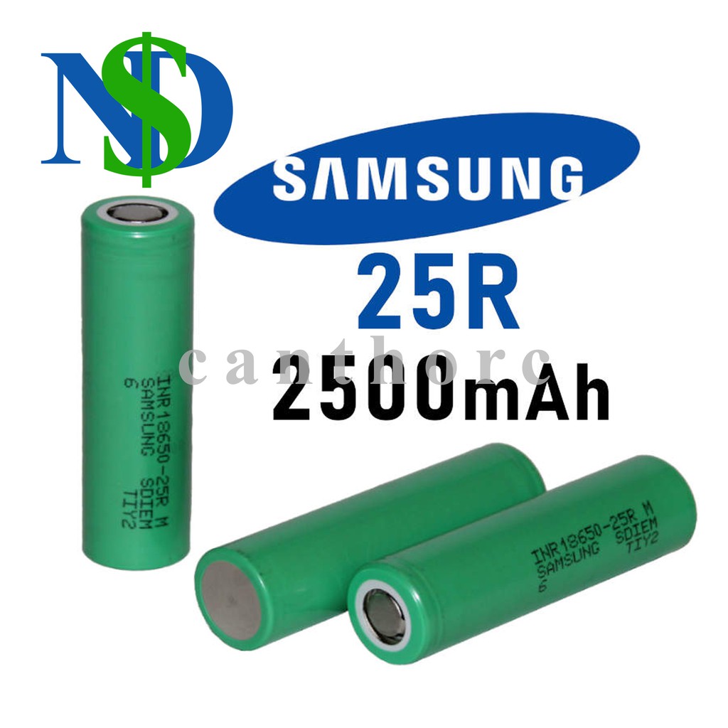 Cell pin 18650 Samsung 25R 2500mah xả 20a - Hàng chuẩn