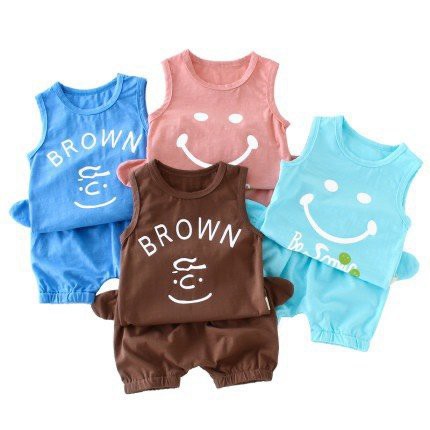 [Mẫu Mói] Bộ Thun Lạnh Brown Quần Tai Thỏ Bé Trai Bé Gái 1-4 Tuổi Mặc Hè -Quần Áo Thời Trang Bé Gái Bé Trai