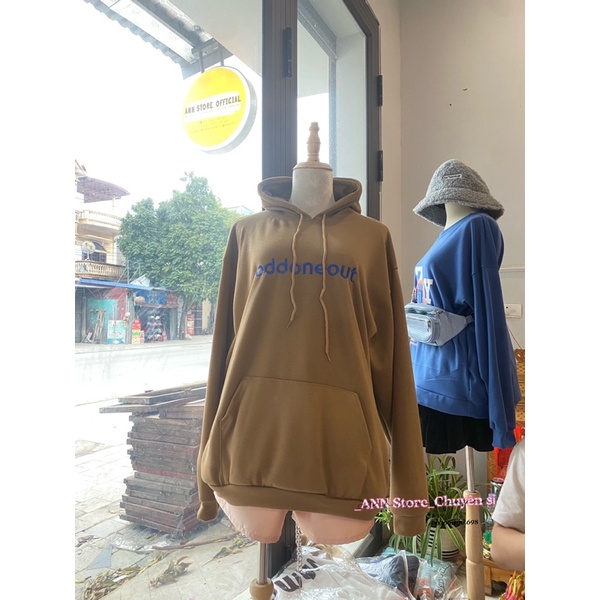 Áo khoác nỉ hoodie thêu chữ nâu tây taobao 2 lớp lót lông dày ấm (annstore_ảnh thật) | BigBuy360 - bigbuy360.vn