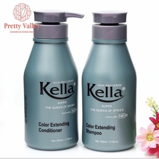 Combo dầu gội và dầu xả giữ màu tóc nhuộm kella 500ml, giữ màu tóc nhuộm bền màu, lâu phai_gội xả kella xám