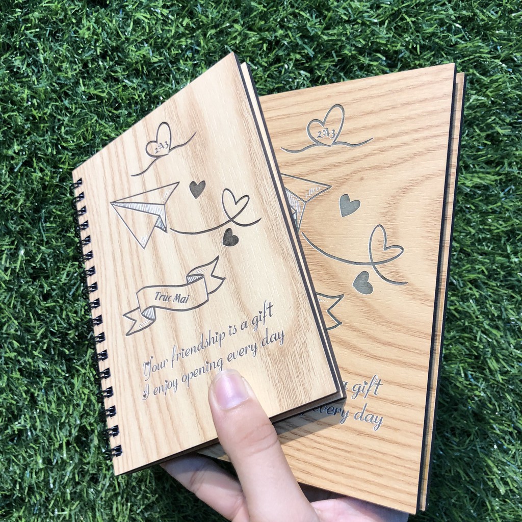Sổ tay khắc theo yêu cầu - Mẫu gấu trúc đáng yêu kèm khắc tên chính chủ theo yêu cầu