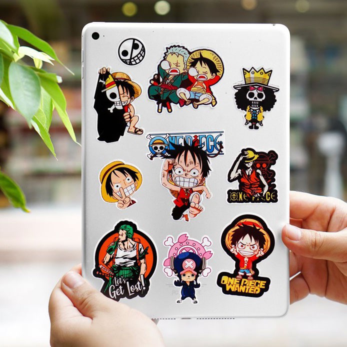 Sticker One piece dán mũ bảo hiểm, vali, laptop, điện thoại PVC chống nước