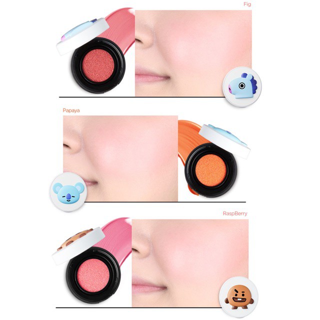 [MÁ HỒNG DẠNG KEM VT BT21 ] VT BT21 CHEEK CUSHION