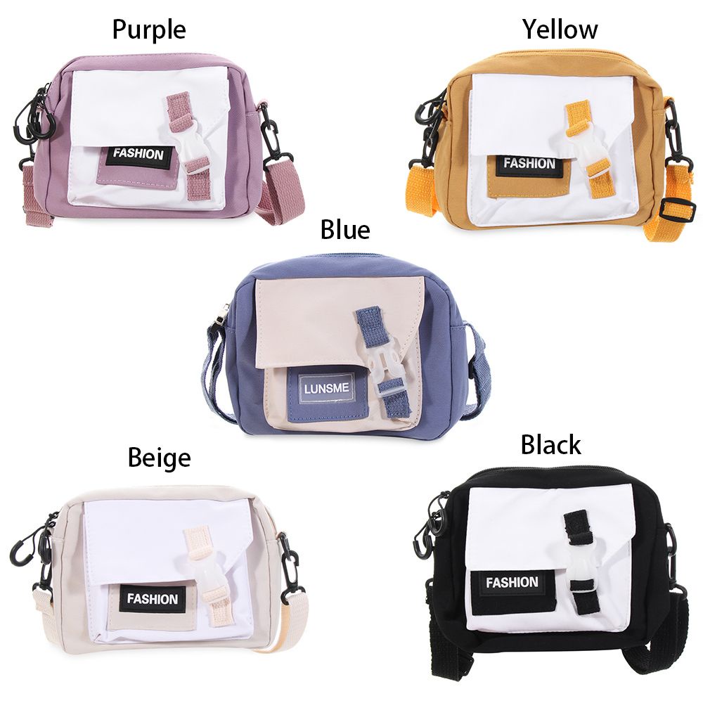 Túi đeo chéo canvas màu trơn dễ thương MIHAN1