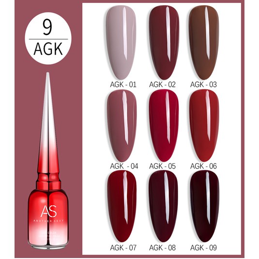 Sơn Gel AS vỏ đỏ Mã AGK ( Cam Kết Chính Hãng - làm khô sơn gel bằng máy hơ uvled )