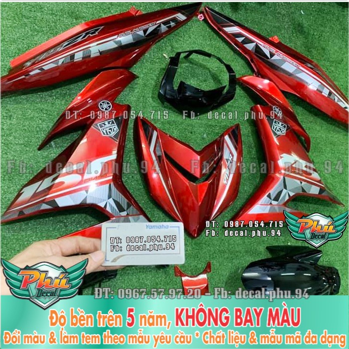 Tem rời EX 150 Y15 ZR xe đỏ đô 2 -1