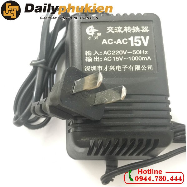 Adapter nguồn xoay chiều AC 15V 1000ma