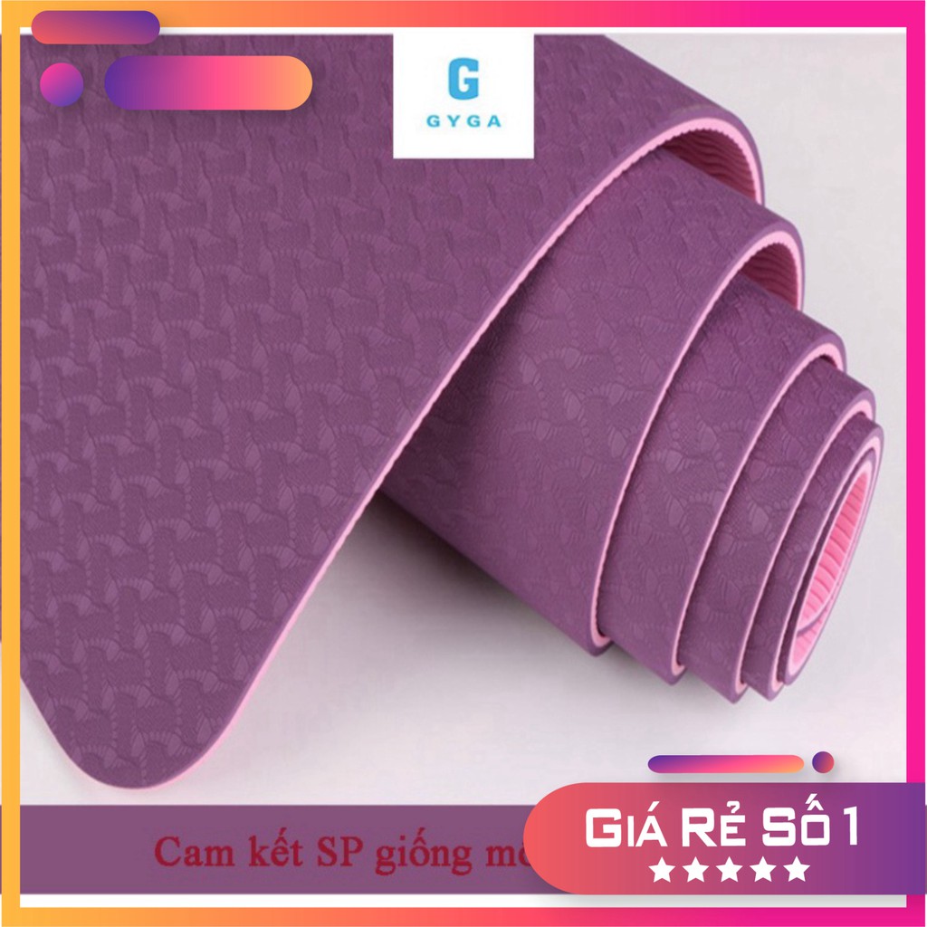 Thảm Tập Yoga chống trượt 2 lớp dày 8mm chất liệu cao su non TPE cao cấp 💖 BBZ Store