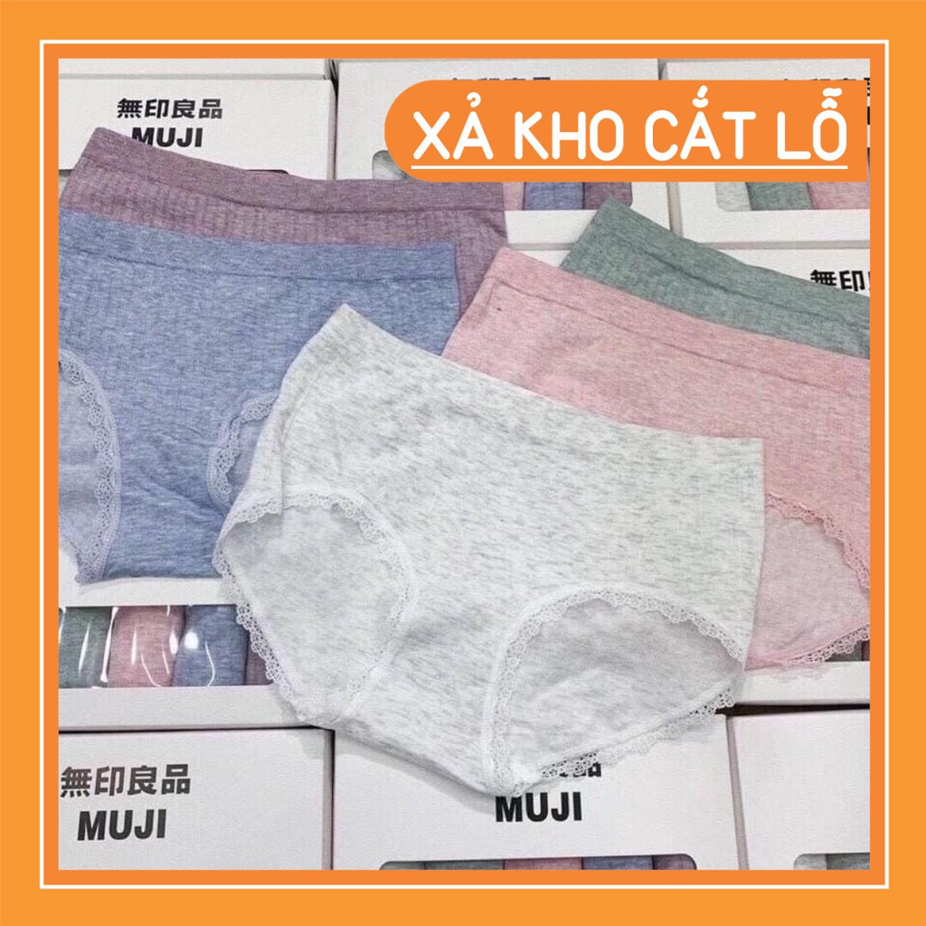 ❌❌Quần chip muối tiêu cotton nâng mông MUJI kháng khuẩn xuất Nhật – Hộp 5 quần🍓