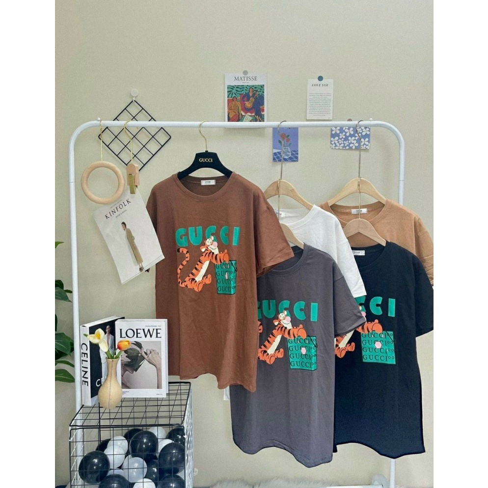 Áo Phông Hổ guccii Áo thun cotton form rộng HD