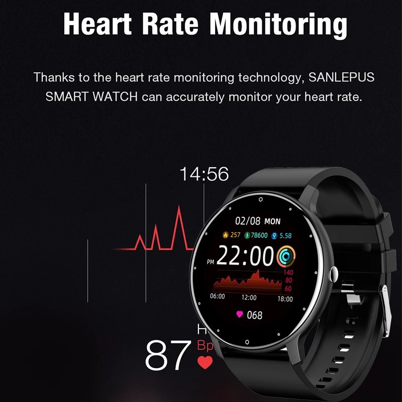 Đồng hồ thông minh ZL02D đo nhịp tim huyết áp giám sát sức khỏe cá tính cho nam