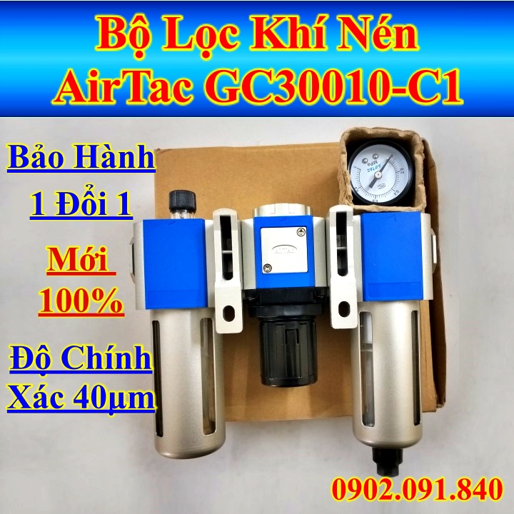 GC300-10 Bộ lọc khí nén AIRTAC ✴️VIP✴️ bộ lọc hơi, điều áp, cấp đầu bôi trơn ren 17