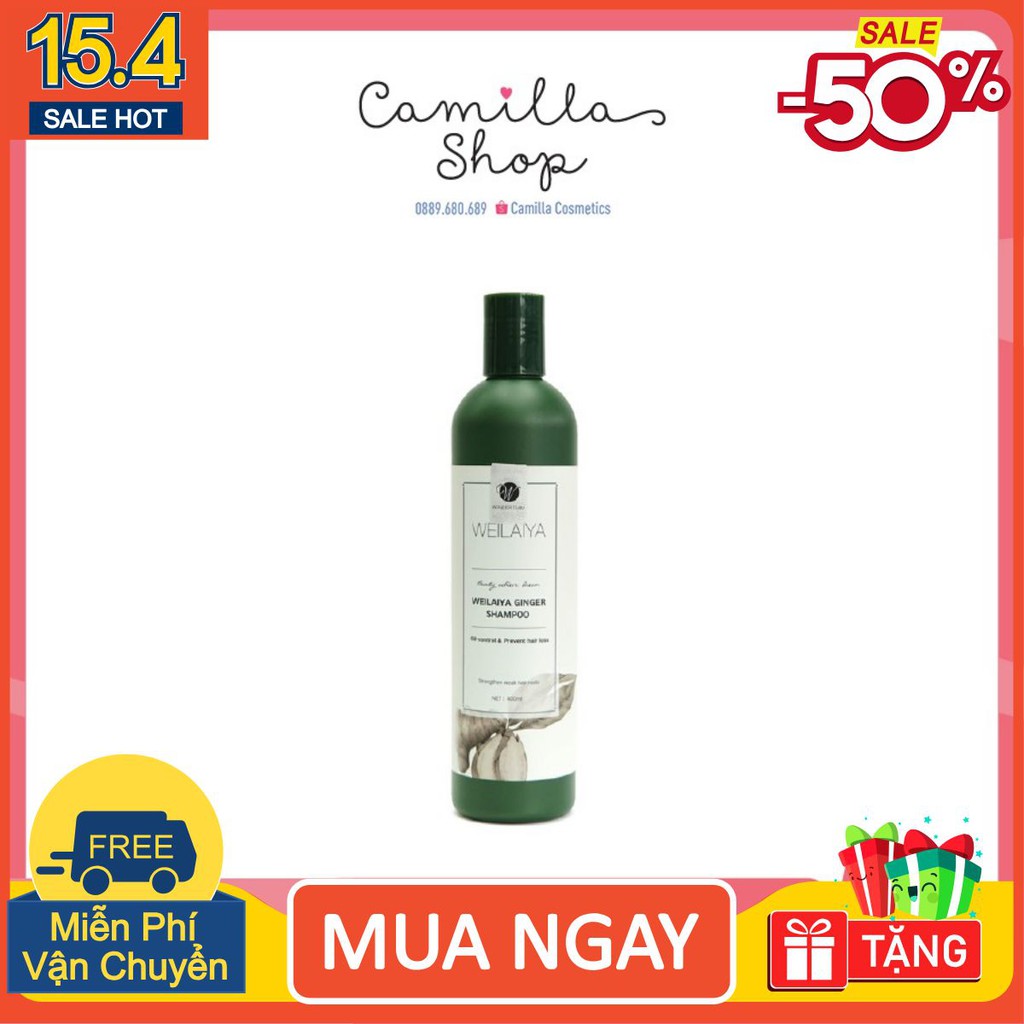 Dầu gội gừng Weilaiya chống rụng kích mọc tóc 400ml - Hàng chính hãng tem trắng