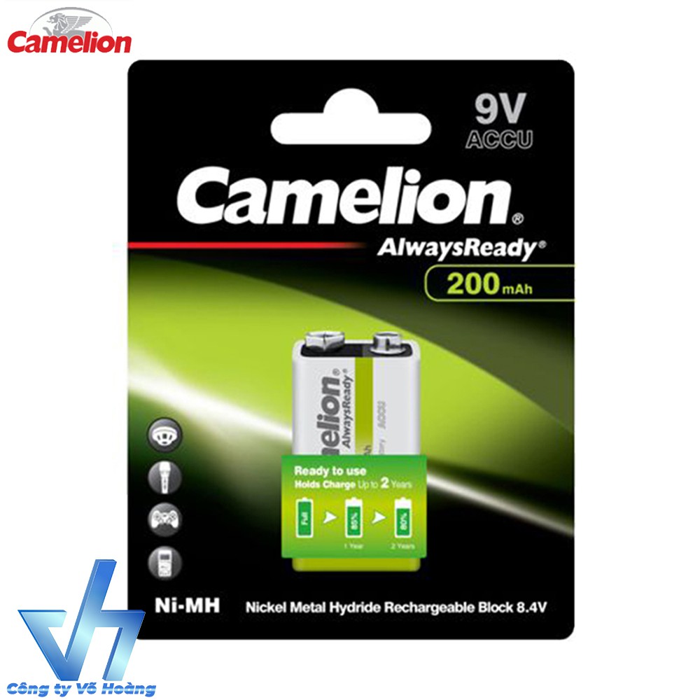 Pin sạc vuông Camelion AlwaysReady 9V (Trắng)