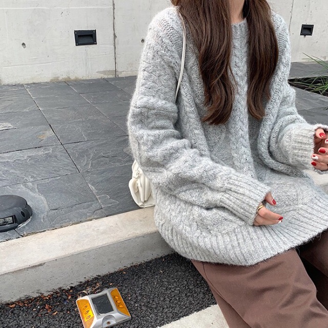 [Order] Áo len ulzzang vặn thừng-Freesize form rộng | BigBuy360 - bigbuy360.vn