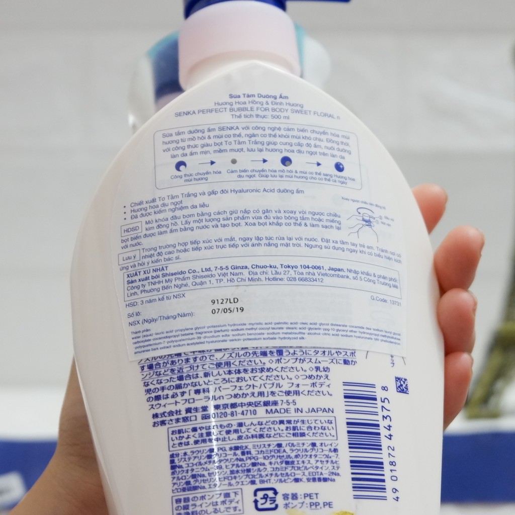 Sữa Tắm Dưỡng Ẩm Senka Perfect Bubble Whip For Body Hương Hoa 500ml NPP Shoptido | BigBuy360 - bigbuy360.vn