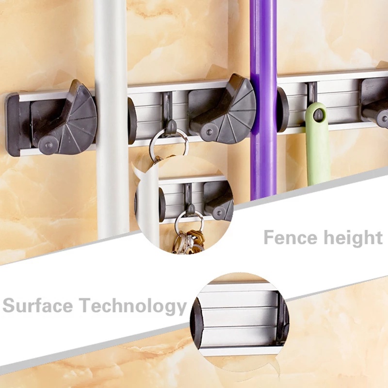 Giá Đỡ Chổi / Cây Lau Nhà Gắn Tường Tiện Dụng Cho Phòng Tắm / Nhà Bếp