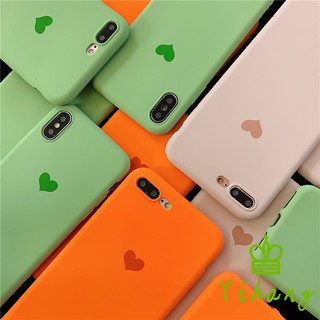 Ốp điện thoại nhựa TPU màu trơn hình trái tim dành cho điện thoại iPhone 7 8 Plus