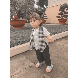 BỘ BÀ BA LỤA SATIN CHO BÉ TRAI VÀ GÁI