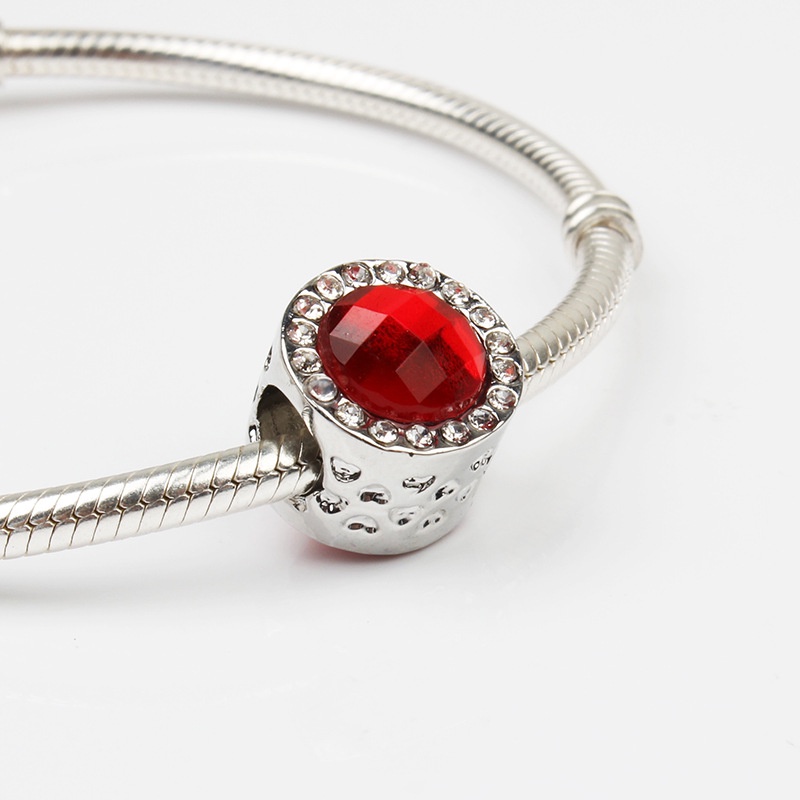 Hạt charm trụ đính đá