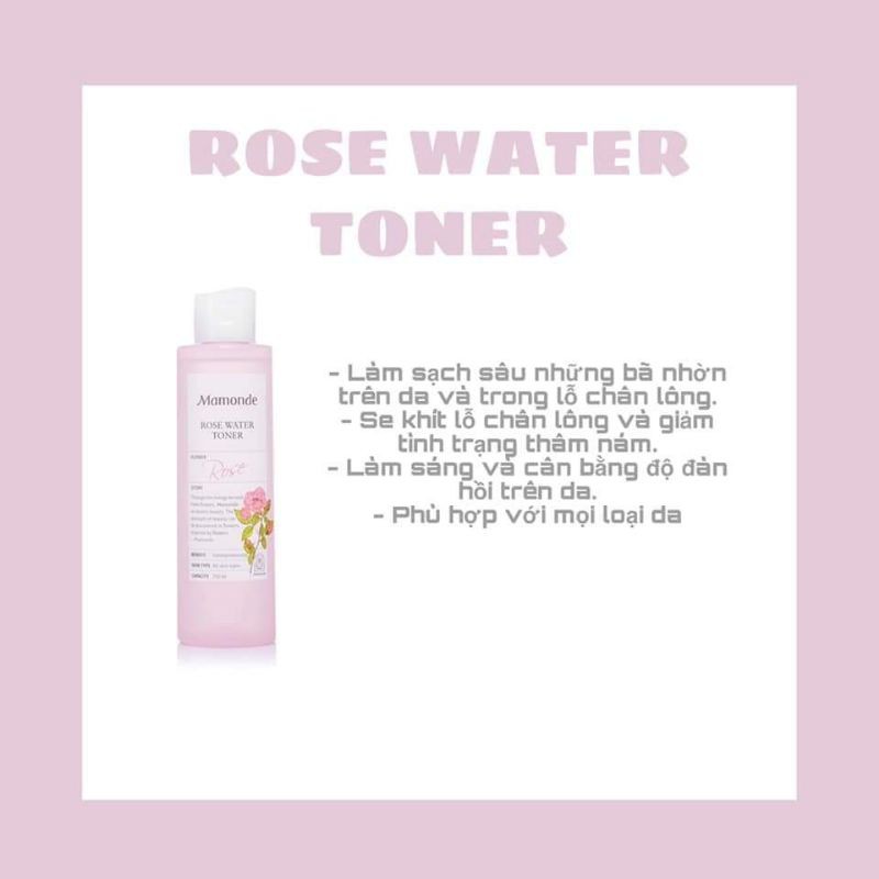 Nước hoa hồng mamode phiên bản mới⚡tinh chất chiết xuất từ cánh hoa hồng tươi⚡giúp cân bằng độ ph trên da