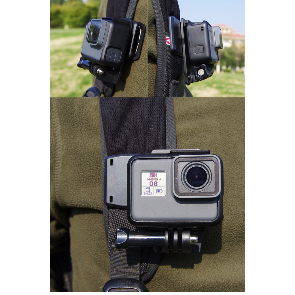 In stock 360° Rotating Backpack Clip Fast Clamp Mount GoPro Hero9 Hero8 Hero7 Hero6 Hero5 Hero4/3+ black