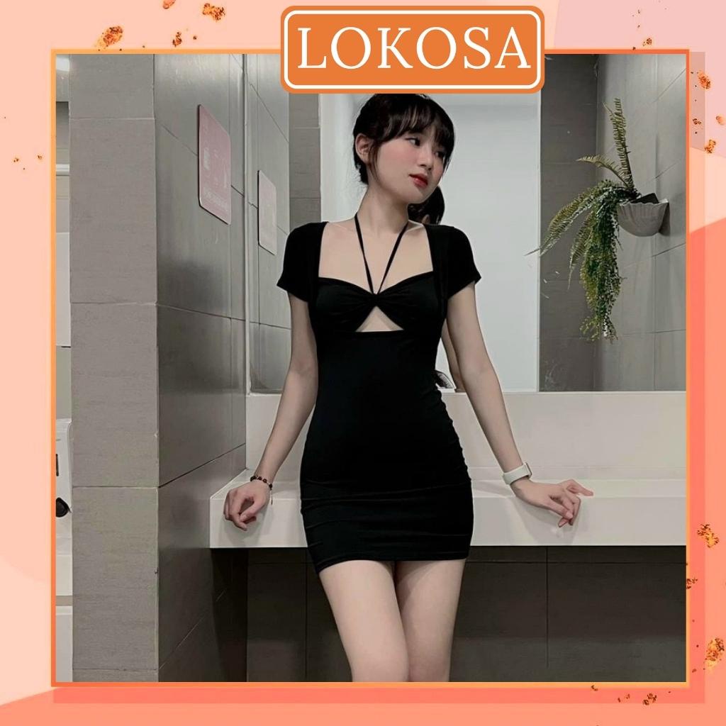 Đầm Body Nữ LOKOSA Váy Ôm Body Sexy Nhún Ngực Rút Dây Tay Ngắn Màu Trơn Đi Chơi, Đi Dự Tiệc Năng Động Sang Trọng VD074 | WebRaoVat - webraovat.net.vn