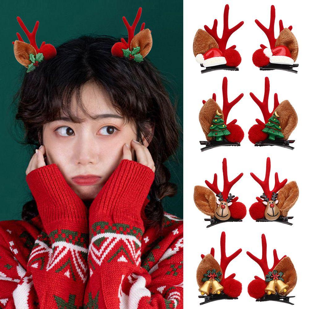1 Cặp Kẹp Tóc Hình Ông Già Noel Trang Trí Giáng Sinh Dành Cho Bạn Gái