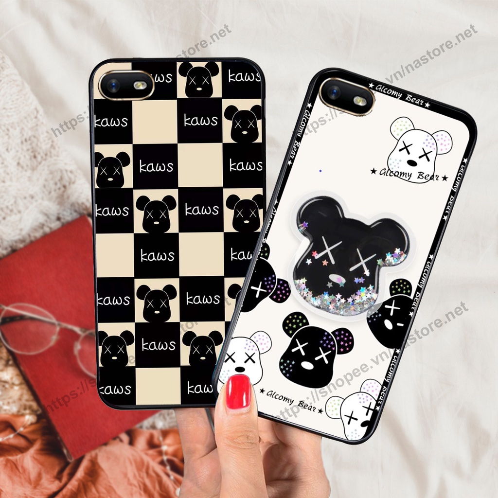 Ốp lưng Oppo A3s / A1k / Realme C1 / Realme C2 trái tim họa tiết caro, mikey họa tiết beabrick kaws cute