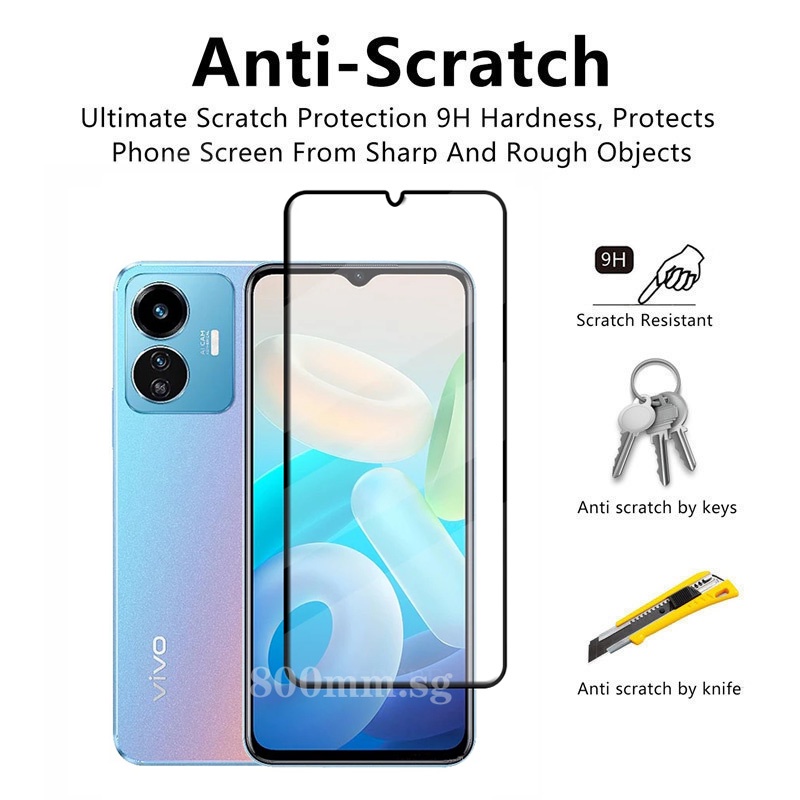 Kính Cường Lực Bảo Vệ Màn Hình Cho Vivo Y77 Y75 V21e V23e Y75 Y73 Y55 Y76 5G Y15s Y15A Y33s Y12A Y12s Y72 5G X70 X60 Pro