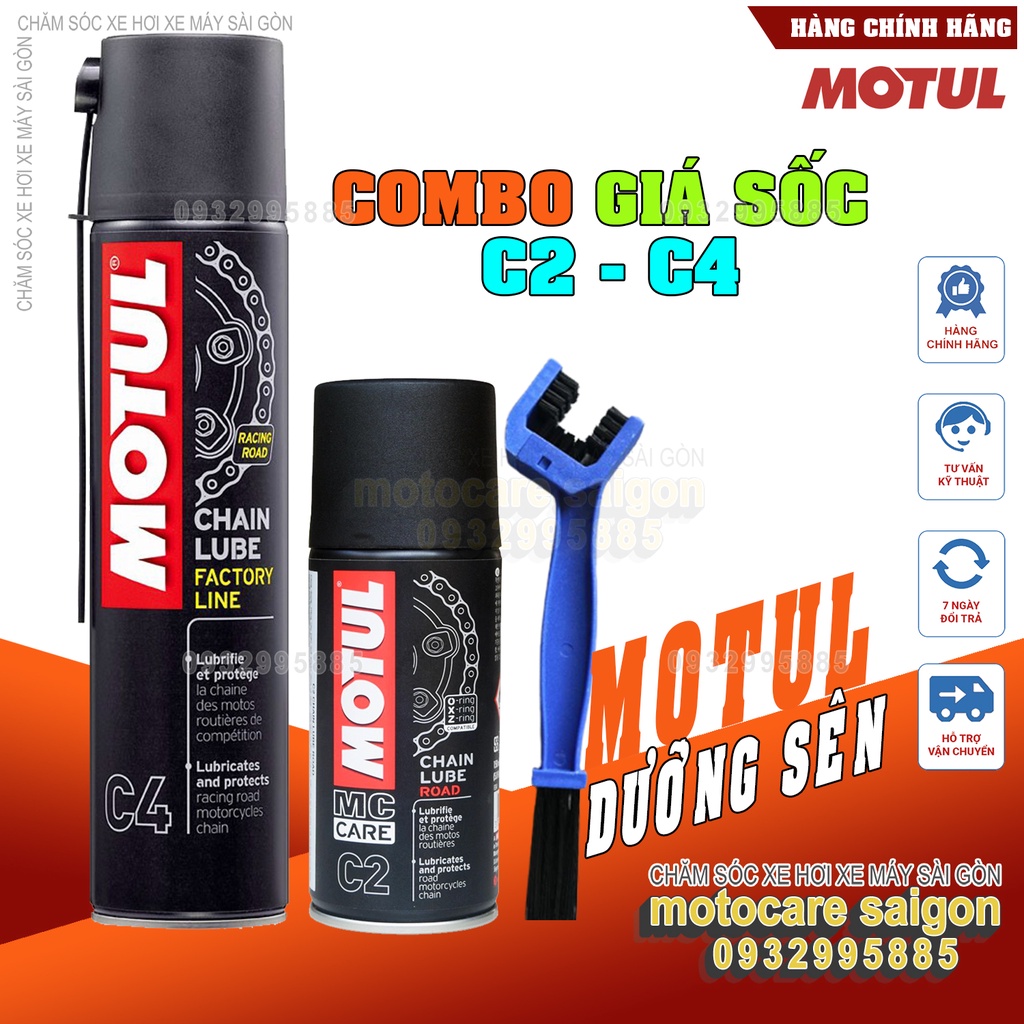 XỊT DƯỠNG SÊN BÔI TRƠN SÊN MOTUL C4 &amp; C2