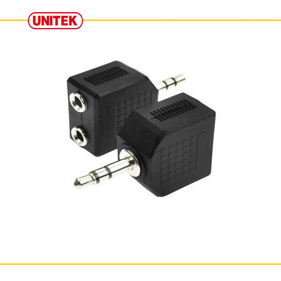 Đầu chia jack loa chuẩn 3.5 từ 1 ra 2 (Đen)