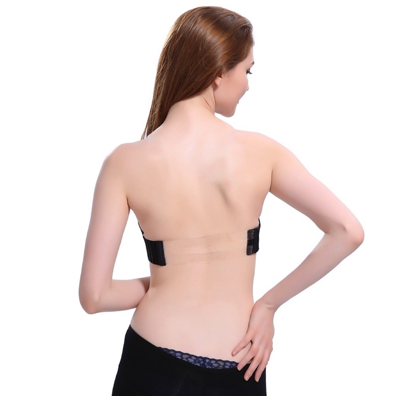 Áo lót không gọng siêu nâng ngực, áo lót dây rút cup ngực, có thể thay dây phù hợp trang phục A1