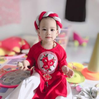 [NHẬP KIDTET hoàn 15% xu đơn 150k] Set áo dài thiết kế cao cấp (áo kèm quần _ có sẵn)