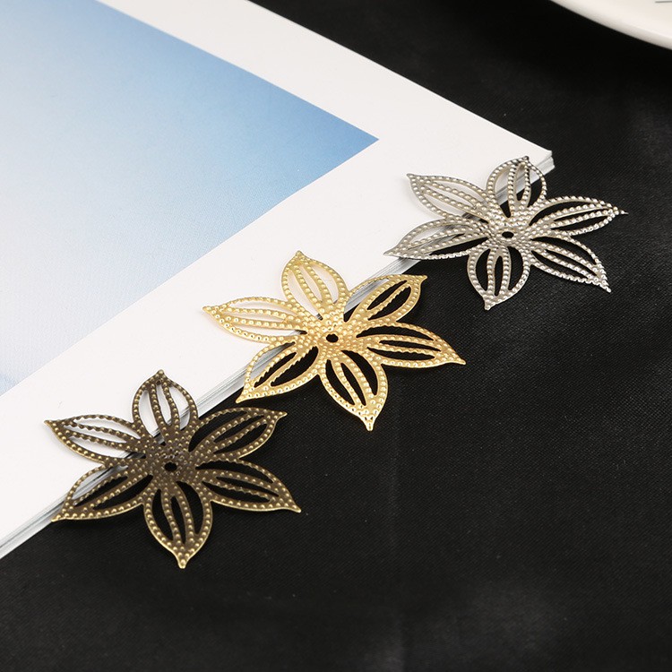 5 phiến hoa 6 cánh 32-36mm nguyên liệu làm trâm làm trang sức cổ trang