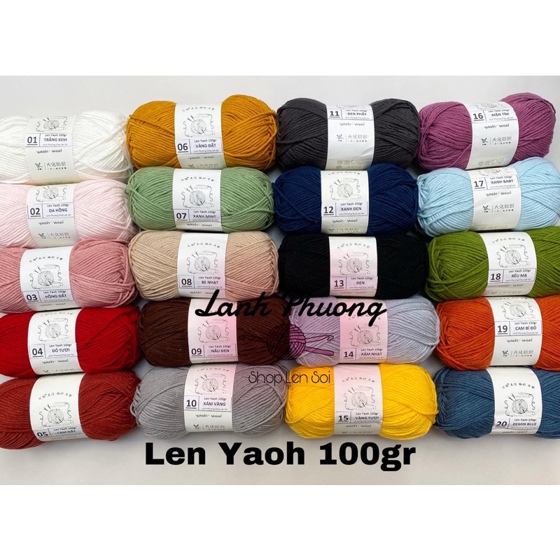 Len Yaoh, Len Yaoh Love Wool Sợi To 3mm Cuộn 100gr Đan Móc Thu Đông