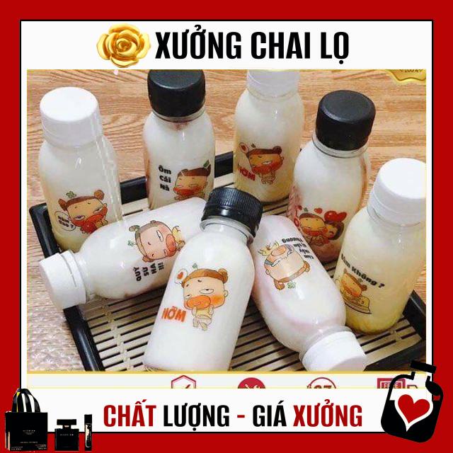 Chai nhựa trong tròn rỗng đựng trà sữa, sữa chua, nước ép 100ml ,Xưởng Chai Lọ