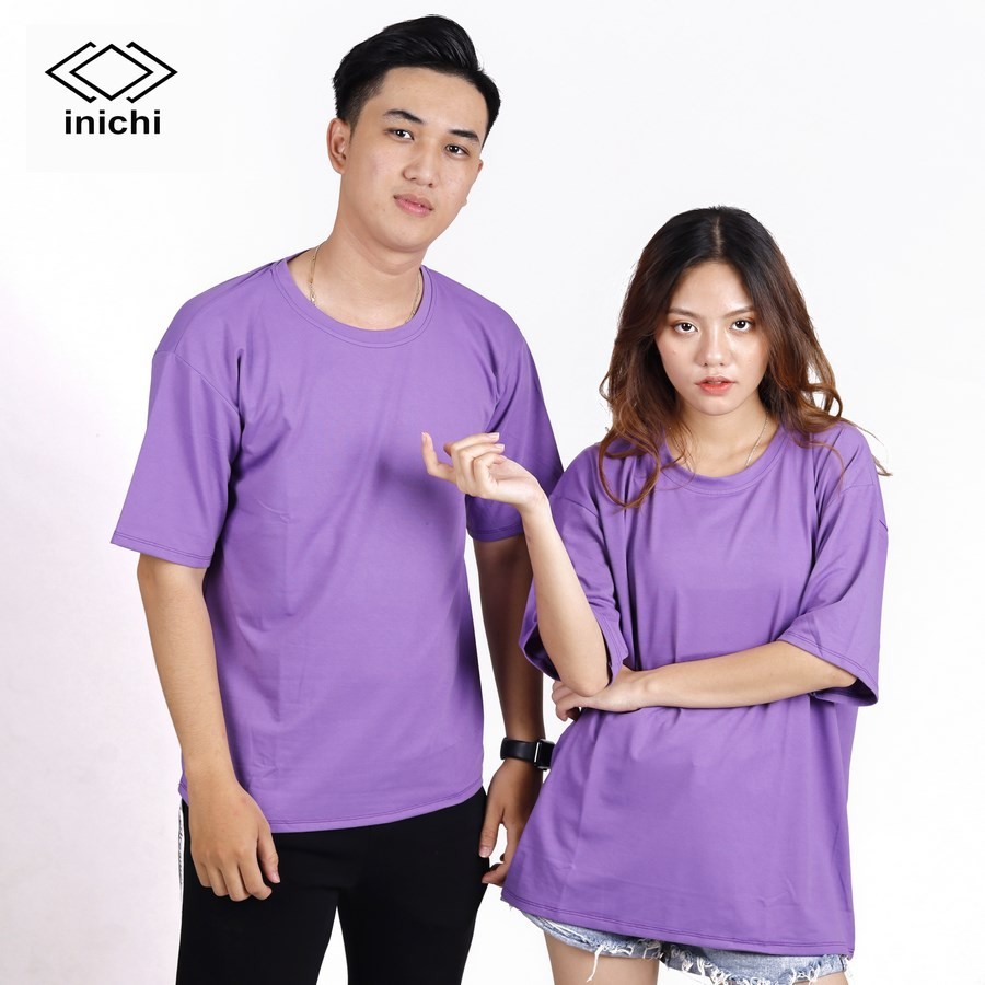 Áo thun tay lỡ Unisex màu trơn INICHI form rộng cá tính IC614