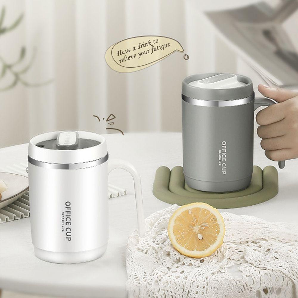 PISTA Cốc Cà Phê Bằng Thép Không Gỉ Có Nắp Đậy Kèm Ống Hút
