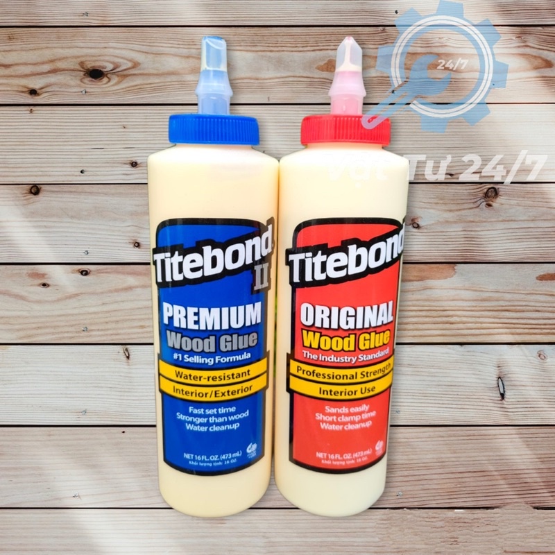 [Mã LIFEXANH03 giảm 10% đơn 500K] Keo sữa Dán Ghép Gỗ Công Nghiệp Titebond II Wood Glue chai 473ml